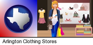Arlington, Texas - a woman shopping in a clothing store