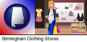 Birmingham, Alabama - a woman shopping in a clothing store