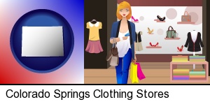 Colorado Springs, Colorado - a woman shopping in a clothing store