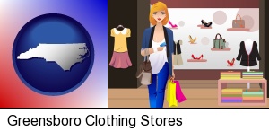 Greensboro, North Carolina - a woman shopping in a clothing store