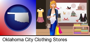 Oklahoma City, Oklahoma - a woman shopping in a clothing store