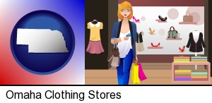Omaha, Nebraska - a woman shopping in a clothing store