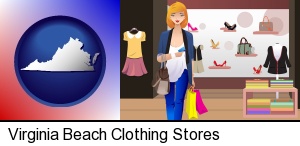 Virginia Beach, Virginia - a woman shopping in a clothing store