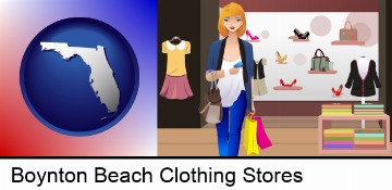 a woman shopping in a clothing store in Boynton Beach, FL