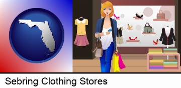 a woman shopping in a clothing store in Sebring, FL